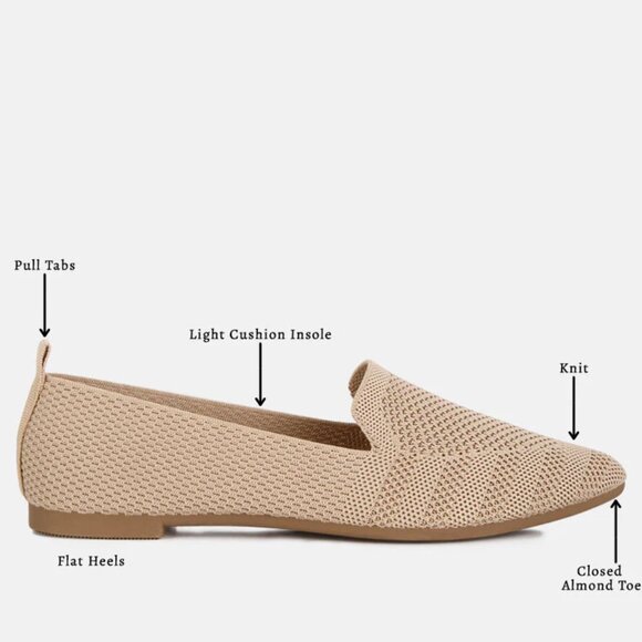 London Rag Akili Knit Beige Textile Solid Flats/NIB/9 - Picture 6 of 11